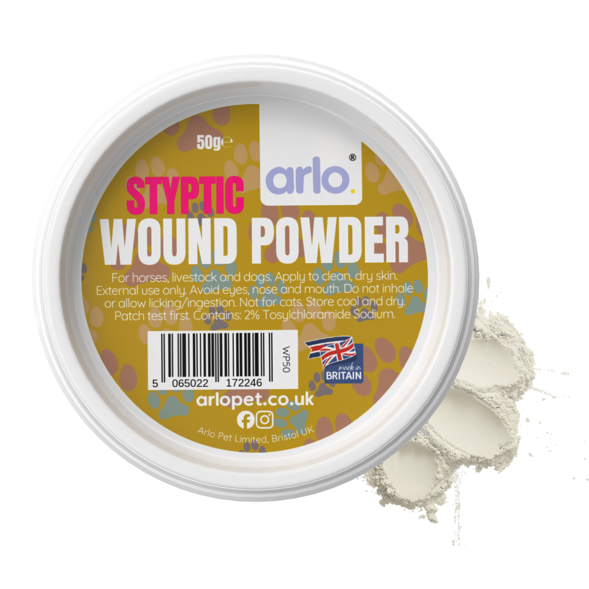 arlo Styptic Wound Powder product bottle